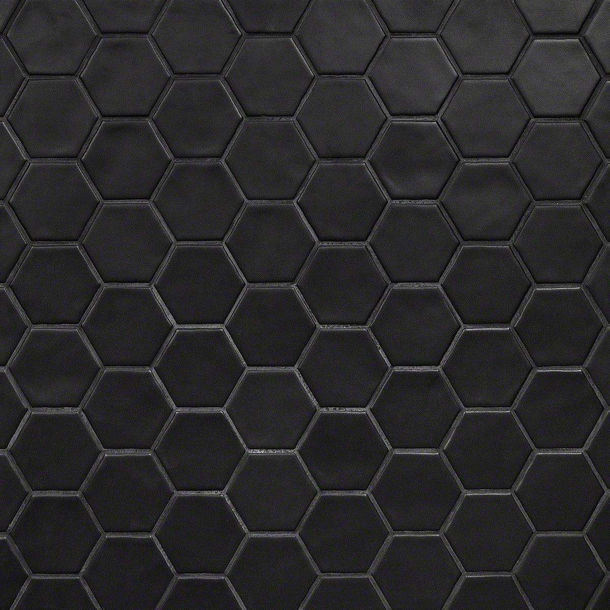 Meadowmere Black 3" Hexagon Matte Ceramic Tile - Lux Tile