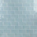Lux Tile Aruba Blue 5x10 Polished Ceramic Subway Wall Tile