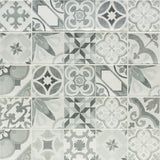 Santa Monica Cold Deco Gray 4x12 Polished Ceramic Wall Tile