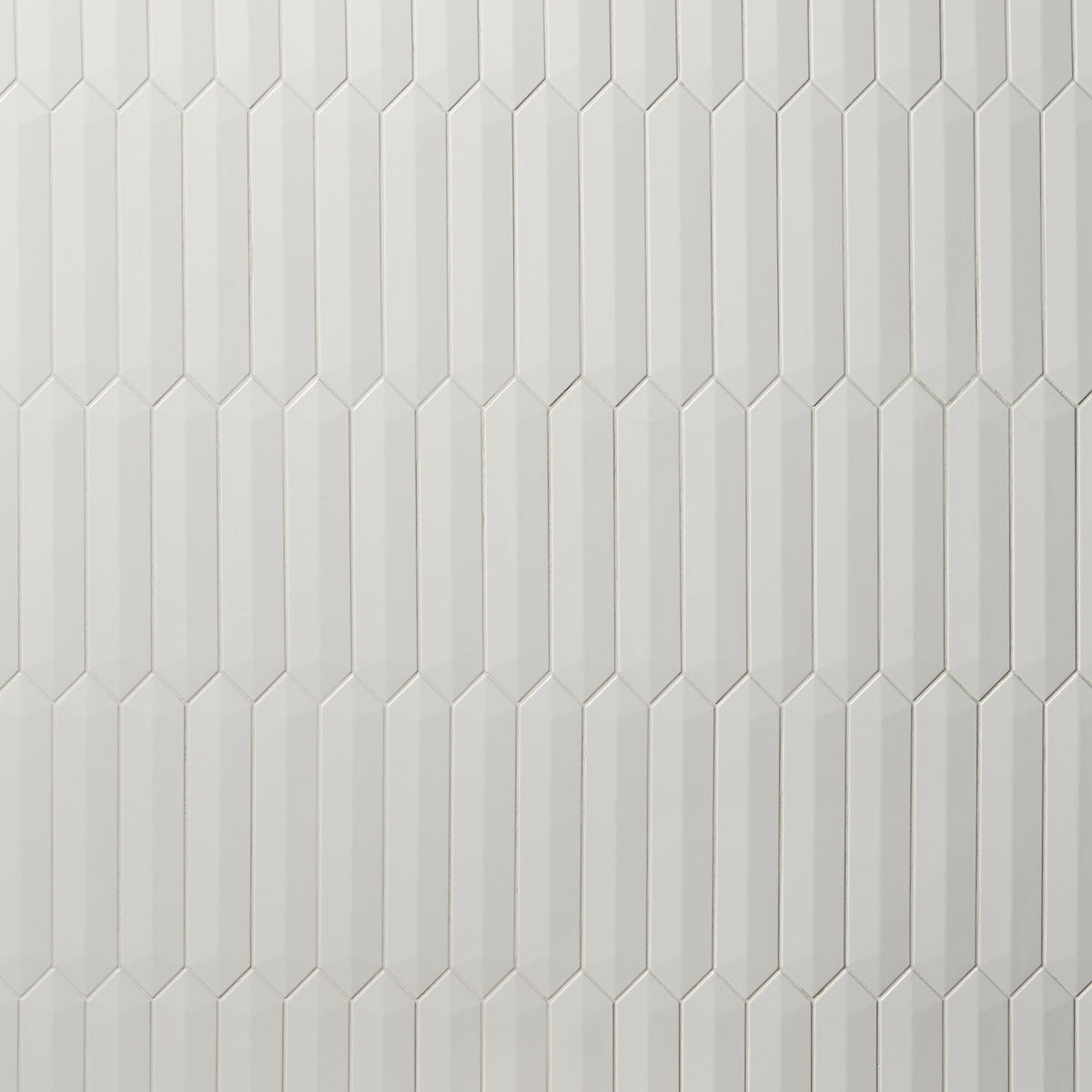 Kent White 3D Picket Polished Ceramic Wall Tile - 2x13