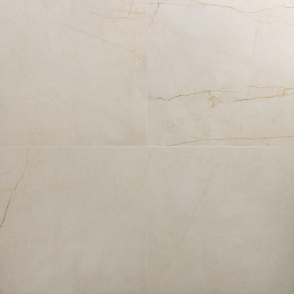 Marble Tech Crema Avorio Beige 24x24 Polished Porcelain Tile
