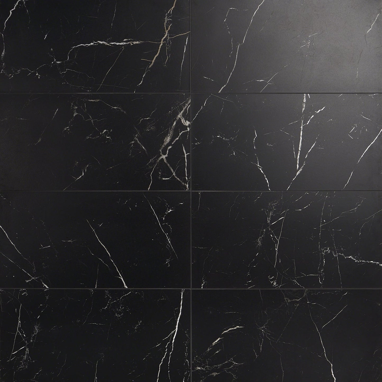 Marble Tech Port Laurent Black 12x24 Matte Porcelain Tile - Lux Tile