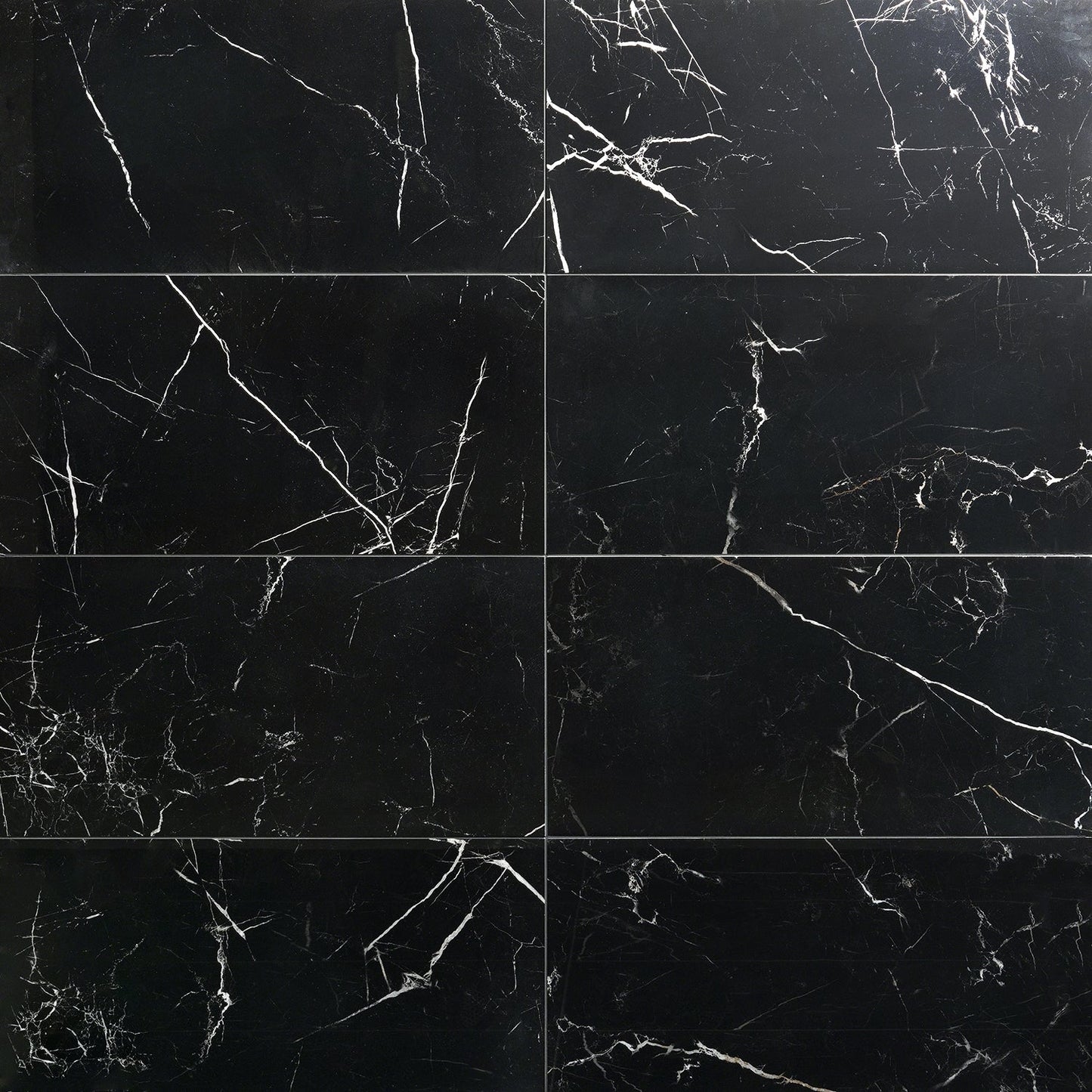 Lux Tile Marble Tech Port Laurent Black 12x24 Polished Porcelain Tile