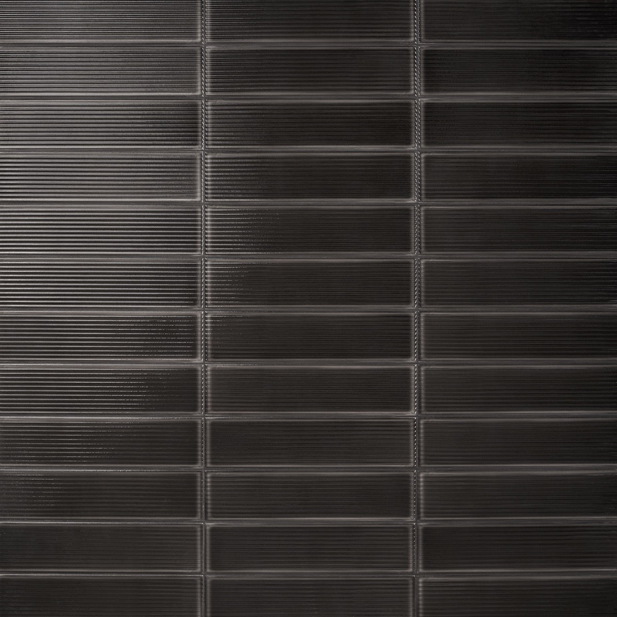 Stacy Garcia ArtBlock Fluted Nero 4x16 Glossy Porcelain Tile
