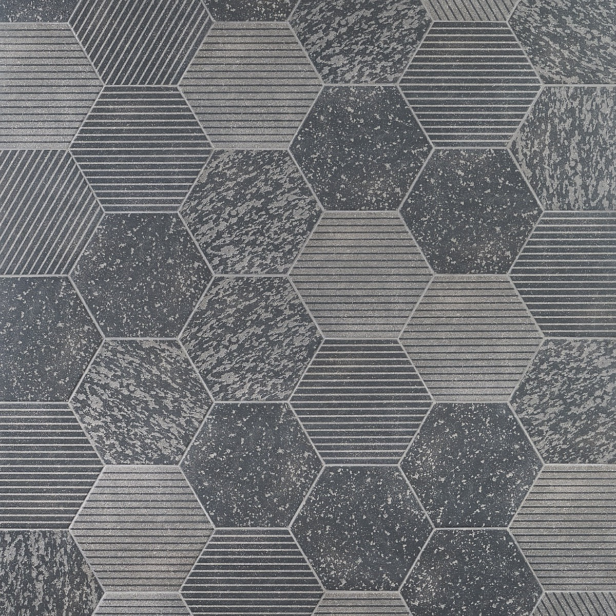 Texstone Deco Antracita Dark Gray 9" Hexagon Matte Porcelain Tile