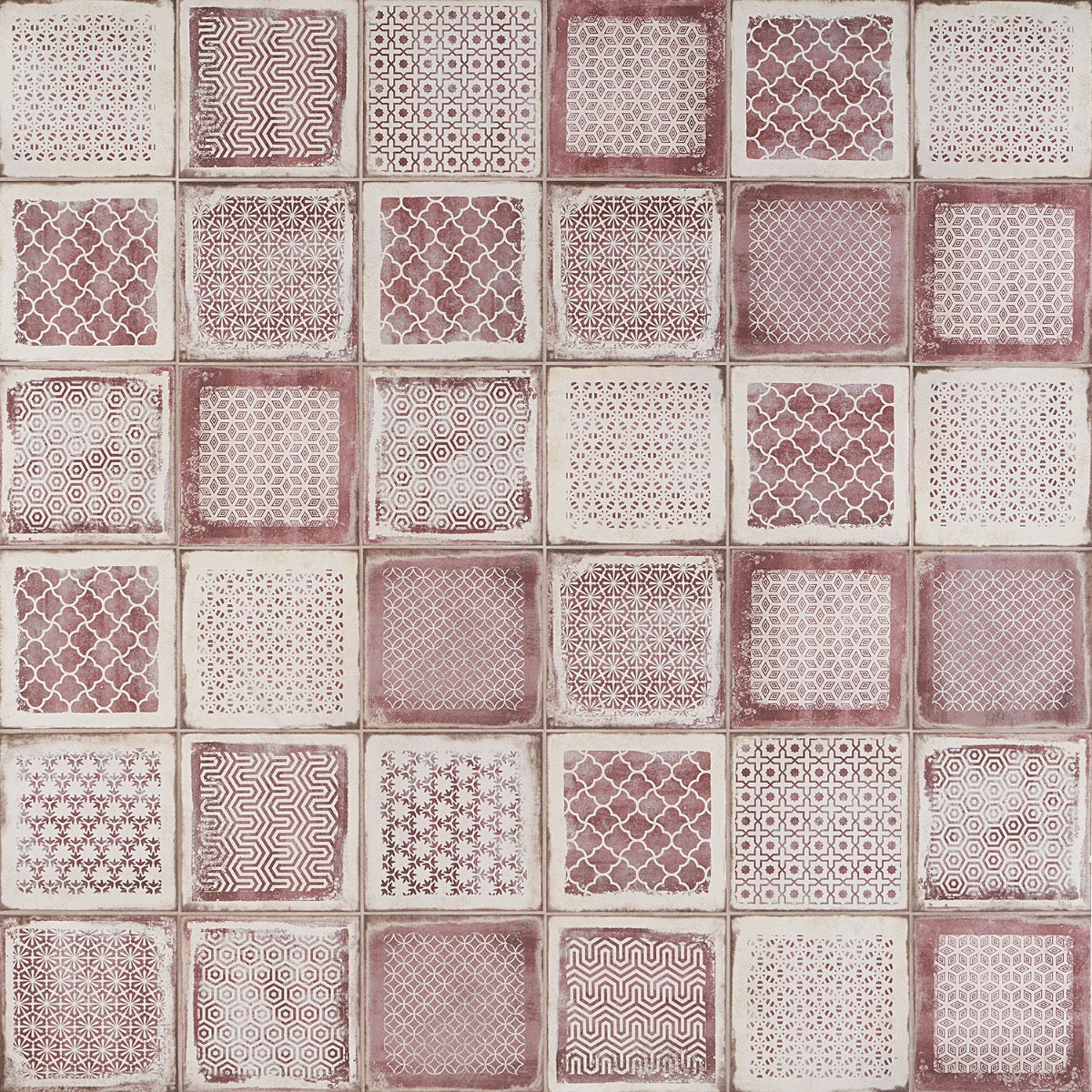 Los Lunas Deco Rose Pink 8x8 Matte Porcelain Tile - Lux Tile