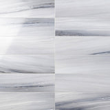 Everest Blue 8x24 Polished Ceramic Tile - Luxurious Marble Look