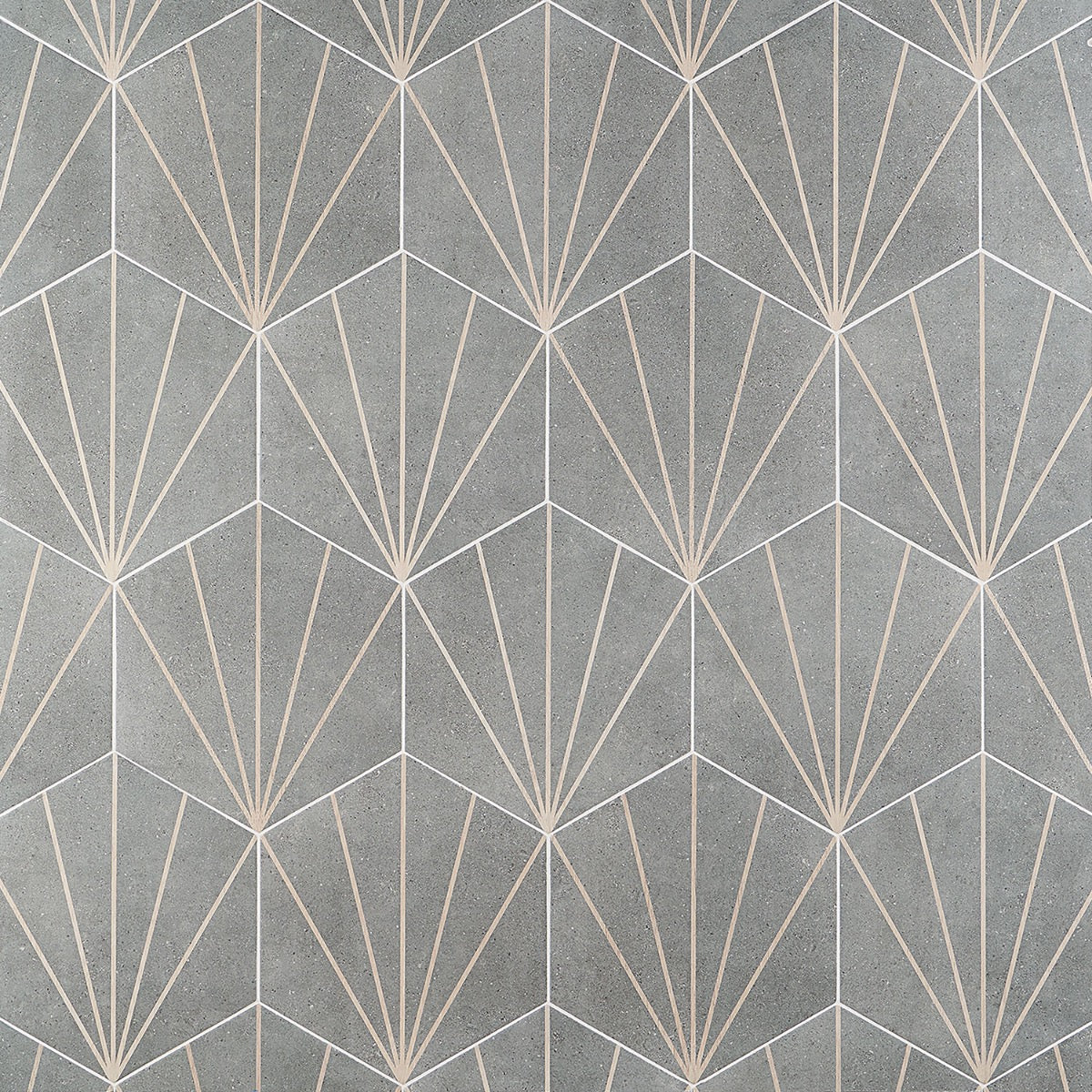 Lux Tile Pergola Beams Graphite Gray 12.5" Hexagon Matte Porcelain Tile