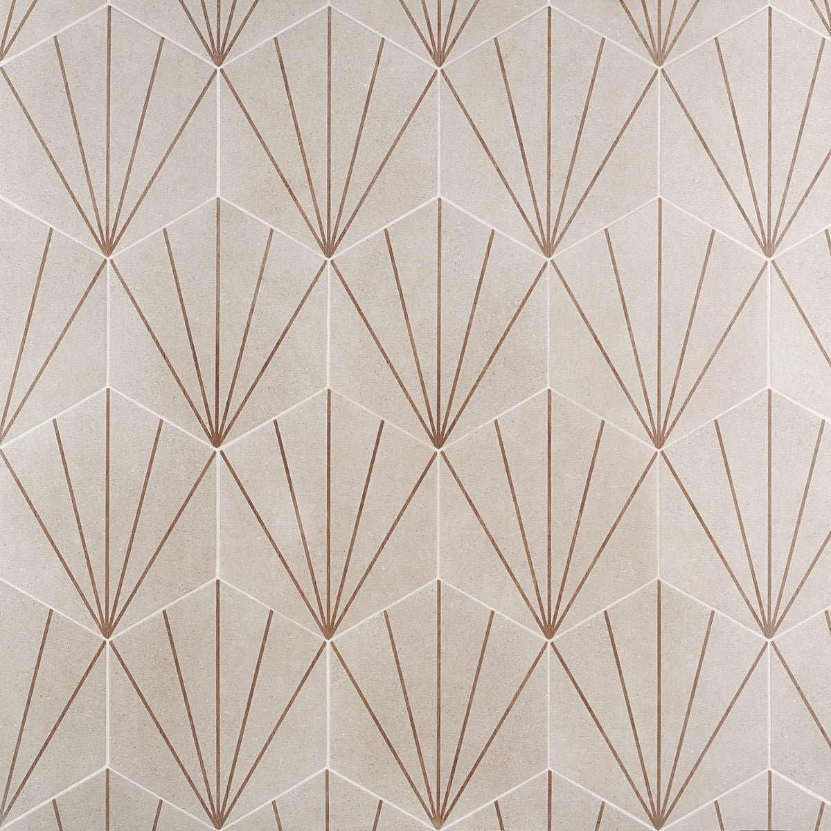 Lux Tile Pergola Beams Taupe 12.5" Hexagon Matte Porcelain Tile