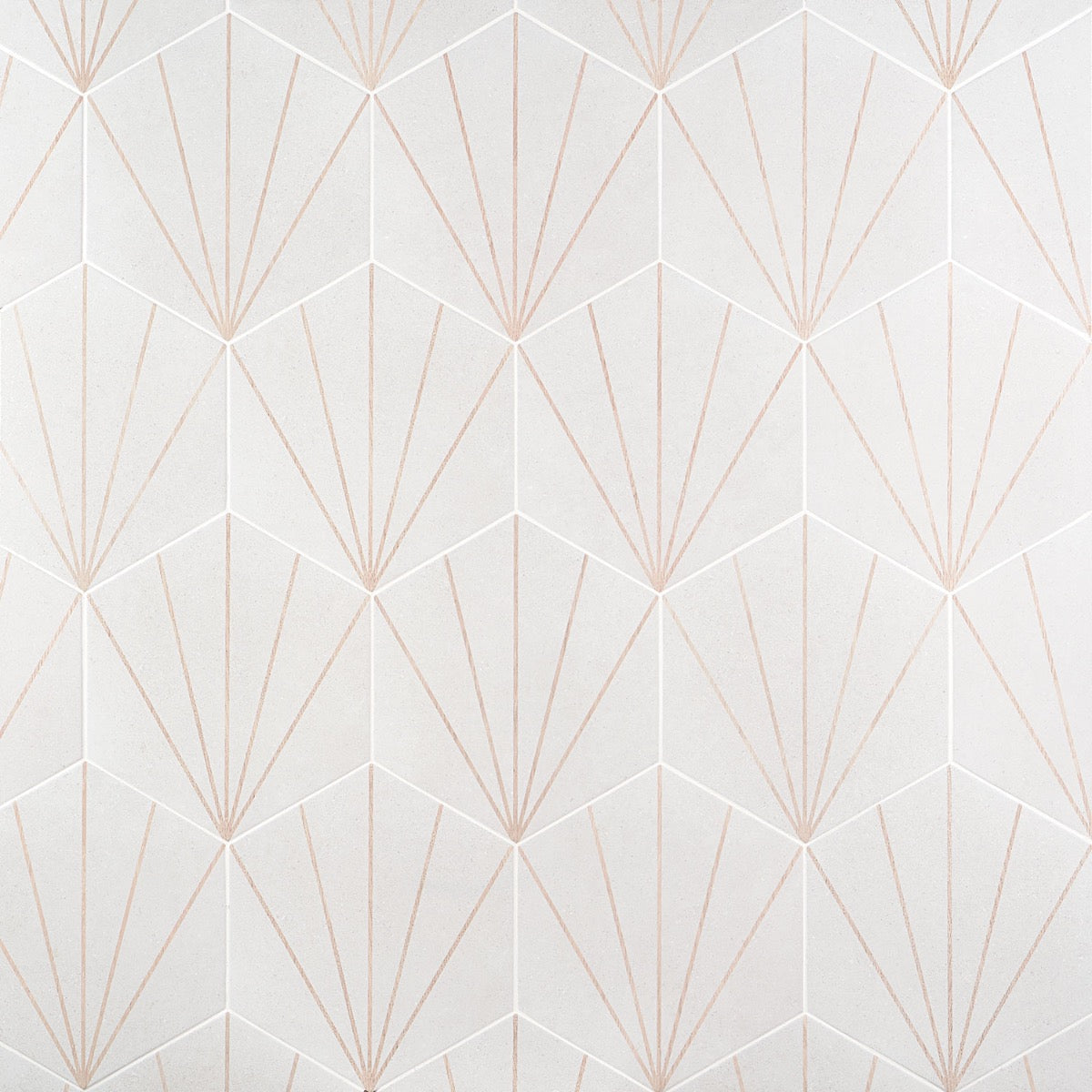 Lux Tile Pergola Beams White 12.5" Hexagon Matte Porcelain Tile