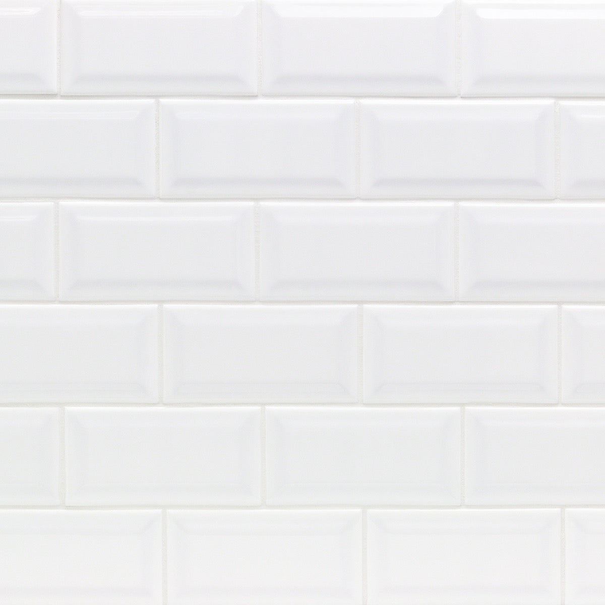 Tilebar Basic White 3x6 Beveled Polished Ceramic Subway Wall Tile