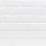 Tilebar Basic White 3x6 Beveled Polished Ceramic Subway Wall Tile