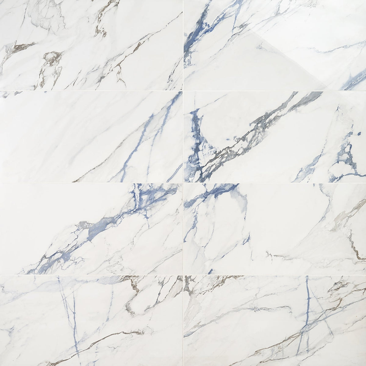 Calacatta Azur 12x24 Polished Porcelain Tile - Lux Tile