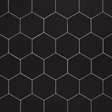 SymetroHex Black Matte Porcelain Tile - 10" Hexagon