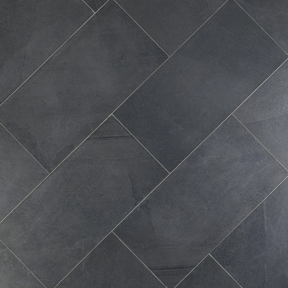 Fordham Nero Black Matte Porcelain Tile 12x24 - Durable Stone Look