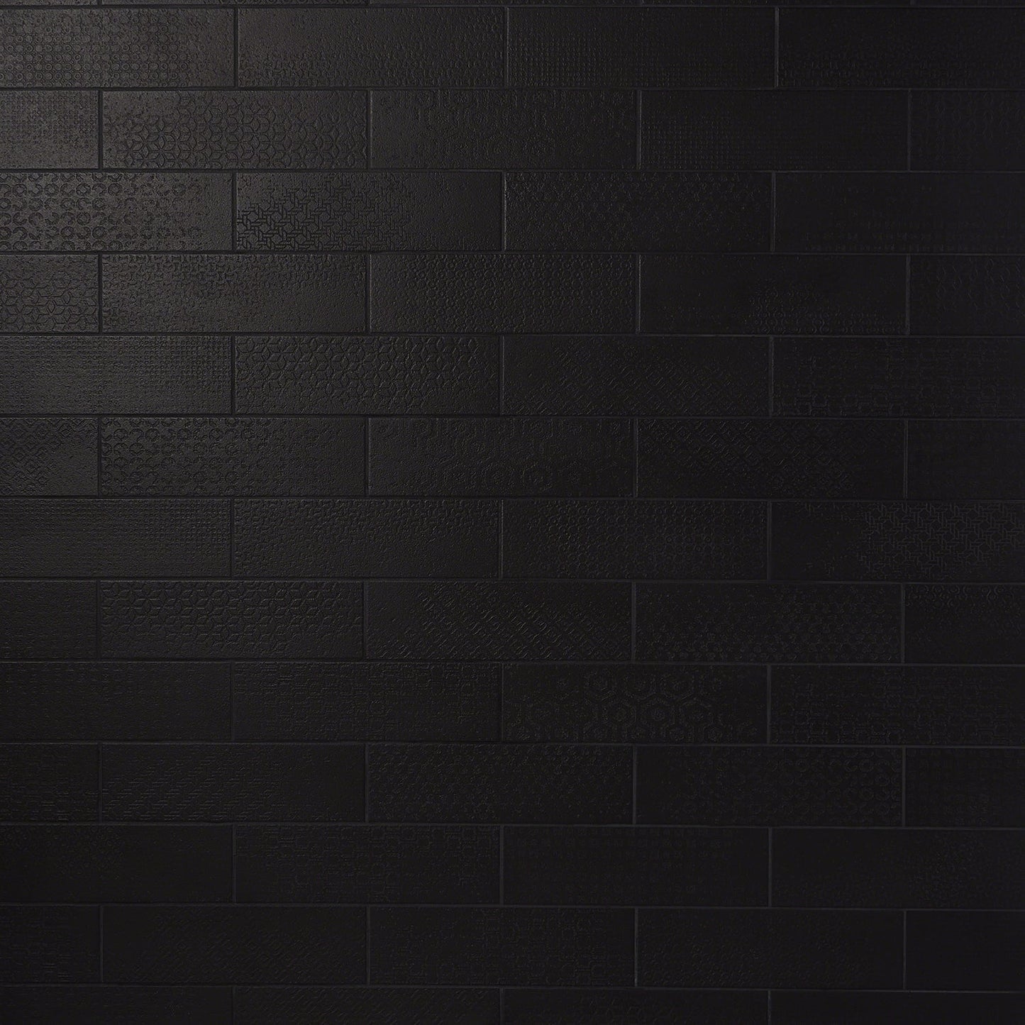 Tessuto Carbone Black Matte Porcelain Subway Tile 4x12