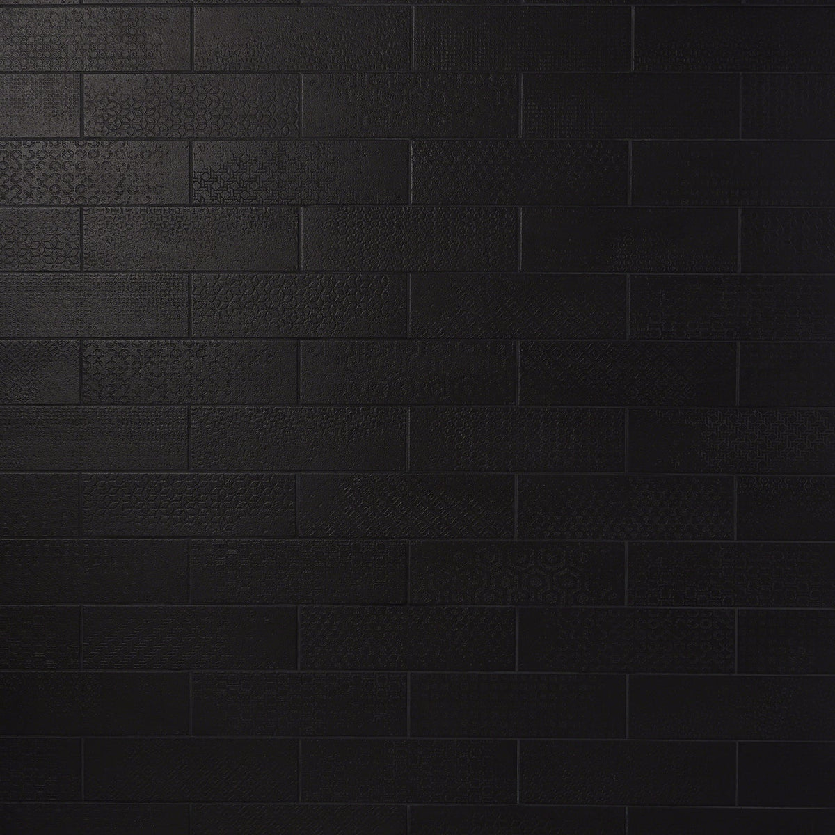 Tessuto Carbone Matte Black 4x12 Porcelain Subway Tile
