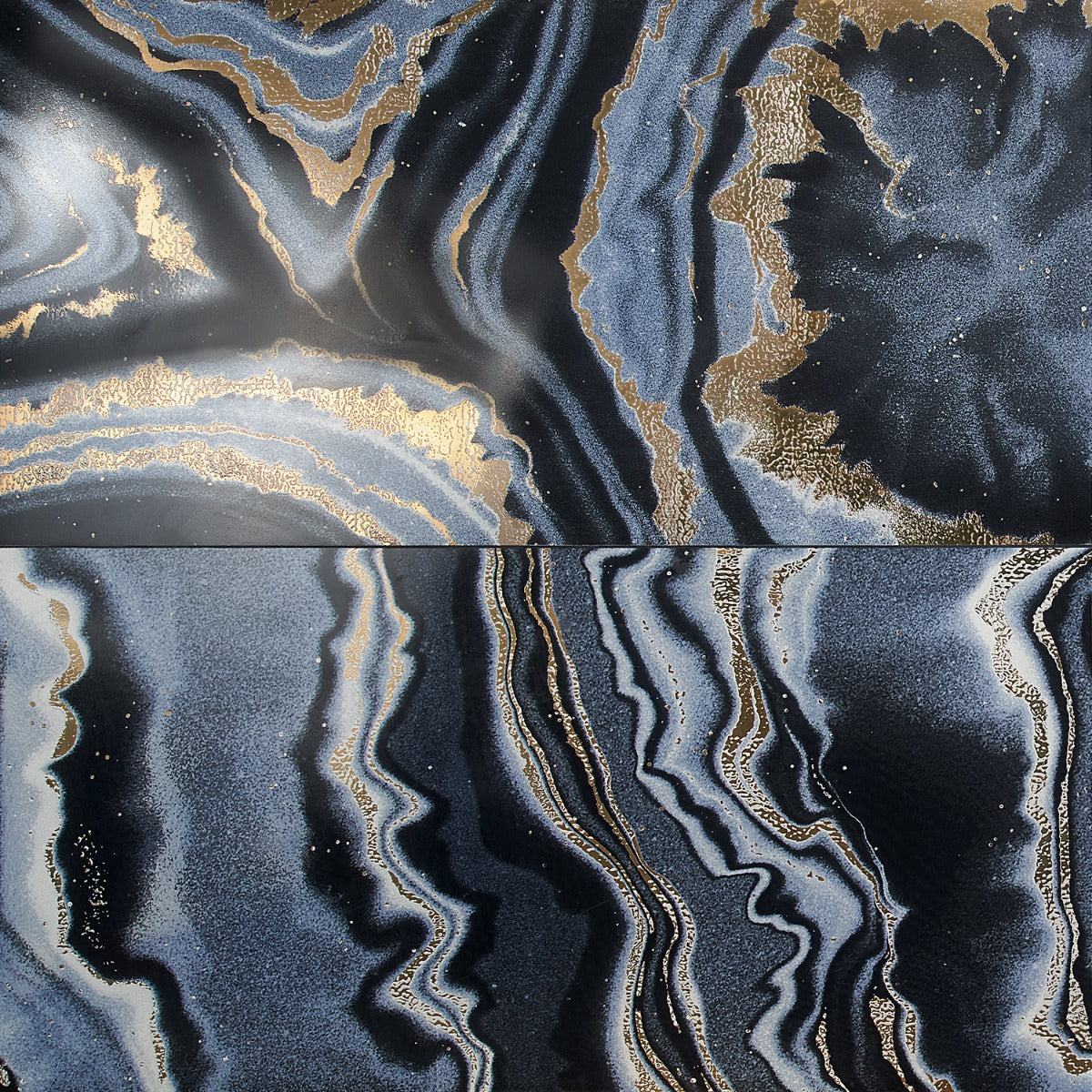 Tilebar Agate Art Night Black 24x48 Polished Porcelain Tile