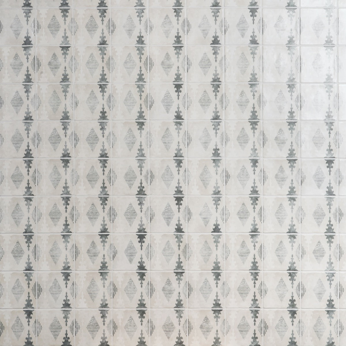 Talia Aztec Blue Gray 5x5 Matte Ceramic Tile by Paula Purroy