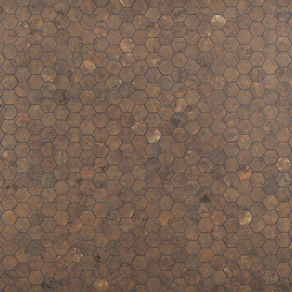 Lux Tile Portrait Copper 2" Hexagon Matte Porcelain Mosaic Tile