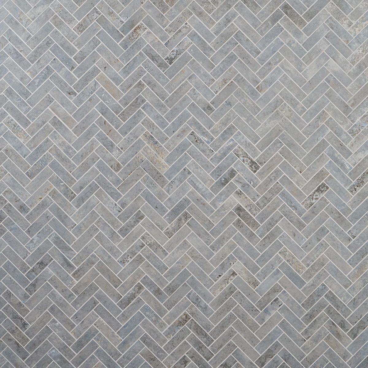 Portrait Ocean Blue 1x4 Herringbone Matte Porcelain Mosaic Tile by Lux Tile