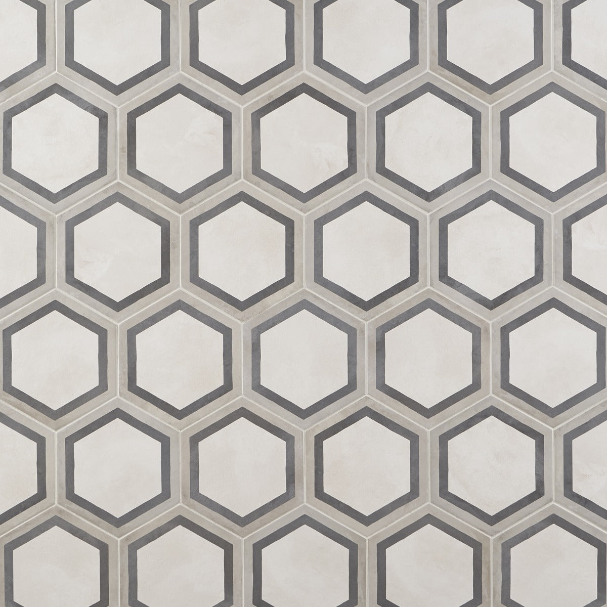 Ava Deco Sabbia Charcoal Gray 8" Hexagon Matte Porcelain Tile