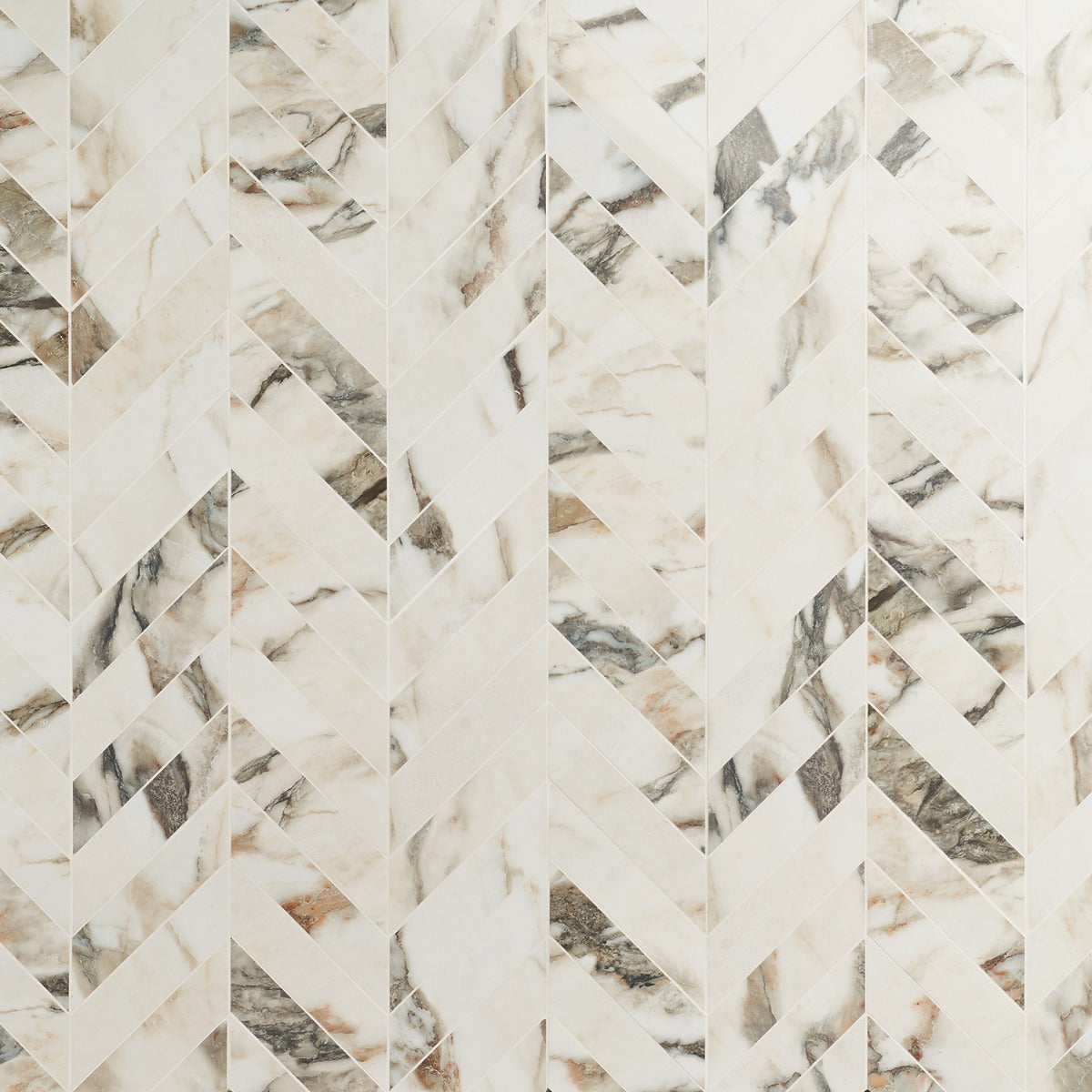 Dreamstone Calacatta Rustico Chevron Polished Porcelain Mosaic Tile