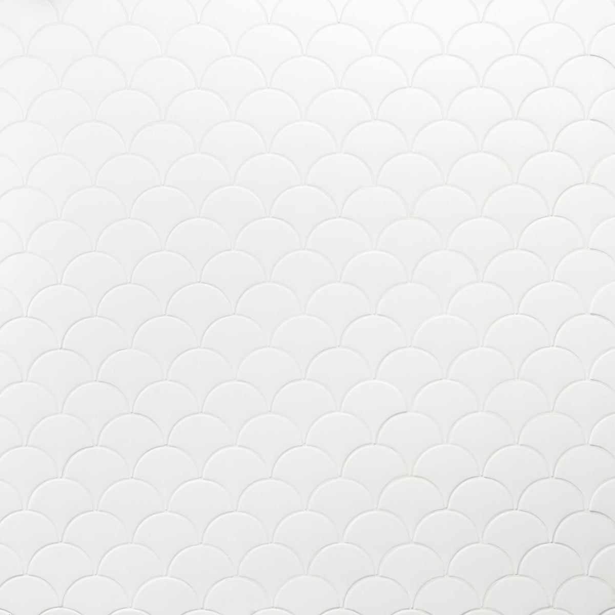 Highwater Blanco White 5" Fish Scale Matte Ceramic Wall Tile