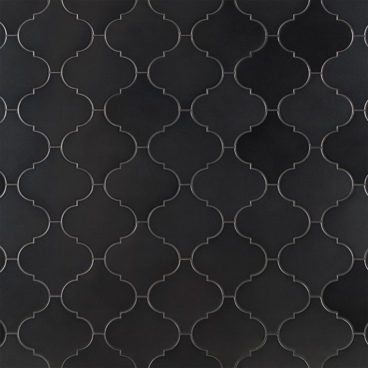 Zeal Gunmetal Gray Arabesque Polished Porcelain Tile - Lux Tile
