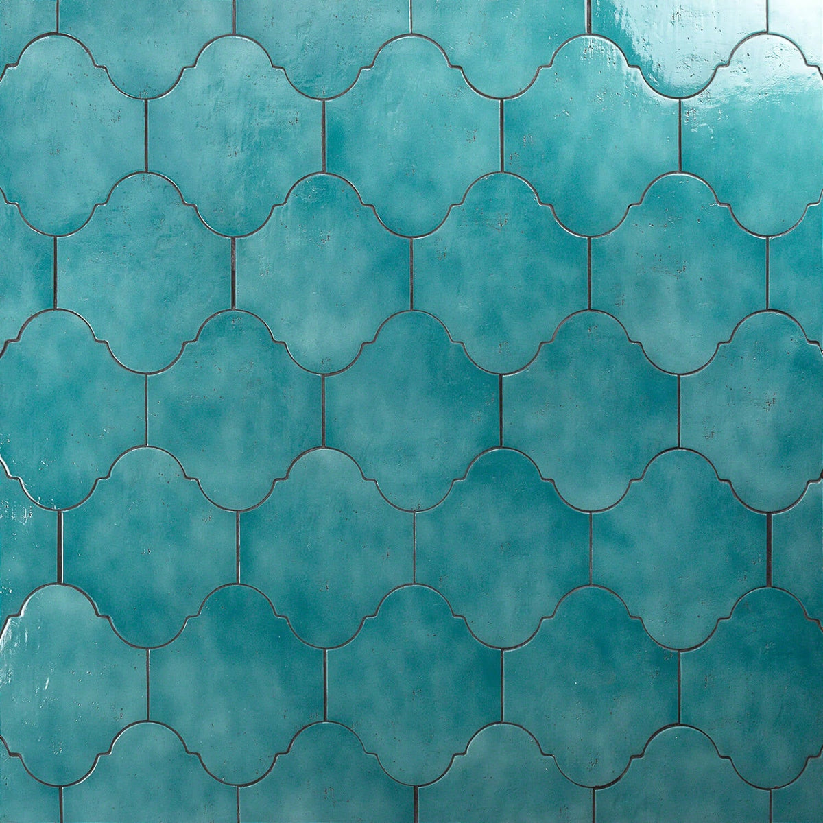 Cavallo Fiji Blue 8x10 Arabesque Glossy Porcelain Tile - Lux Tile