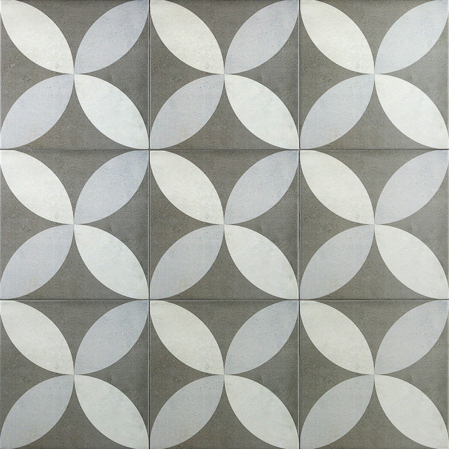 Bella Saatchi Gray 9x9 Matte Porcelain Tile - Encaustic Look