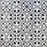 Cascais Black & White Ornate 9x9 Matte Porcelain Tile by Lux Tile