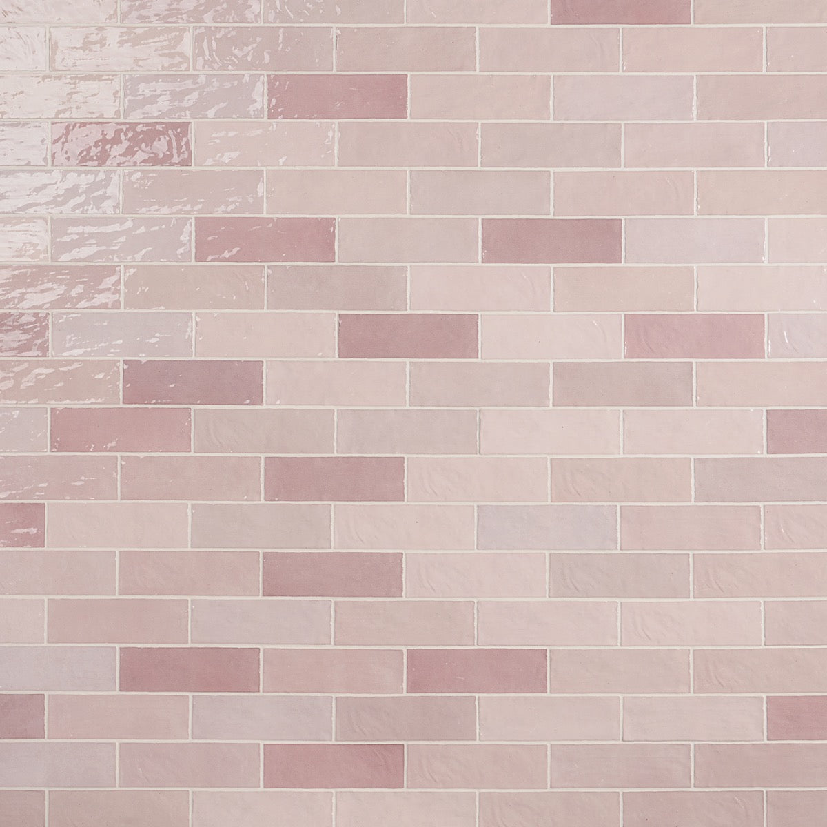 Portmore Pink 3x8 Glossy Ceramic Subway Tile - Lux Tile