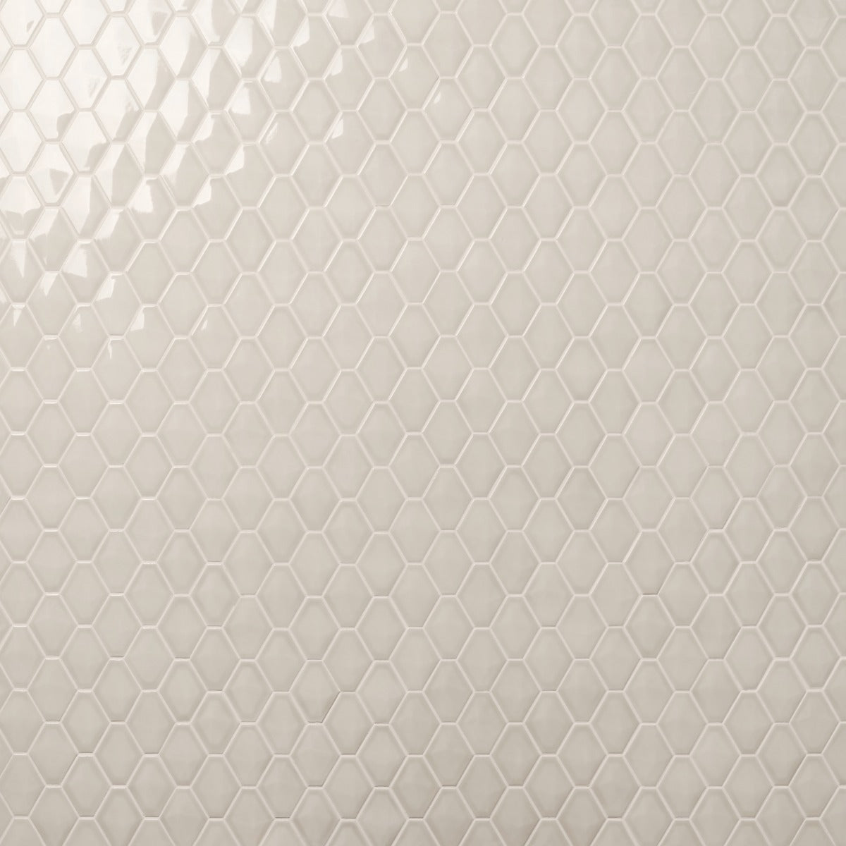 Brookline Diamond Mushroom Gray 3x4 Glossy Ceramic Mosaic Tile