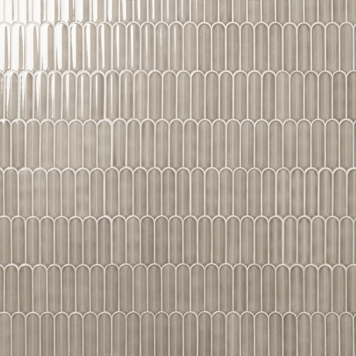 Brookline Feather Warm Gray 2x7 Fish Scale Glossy Ceramic Mosaic Tile