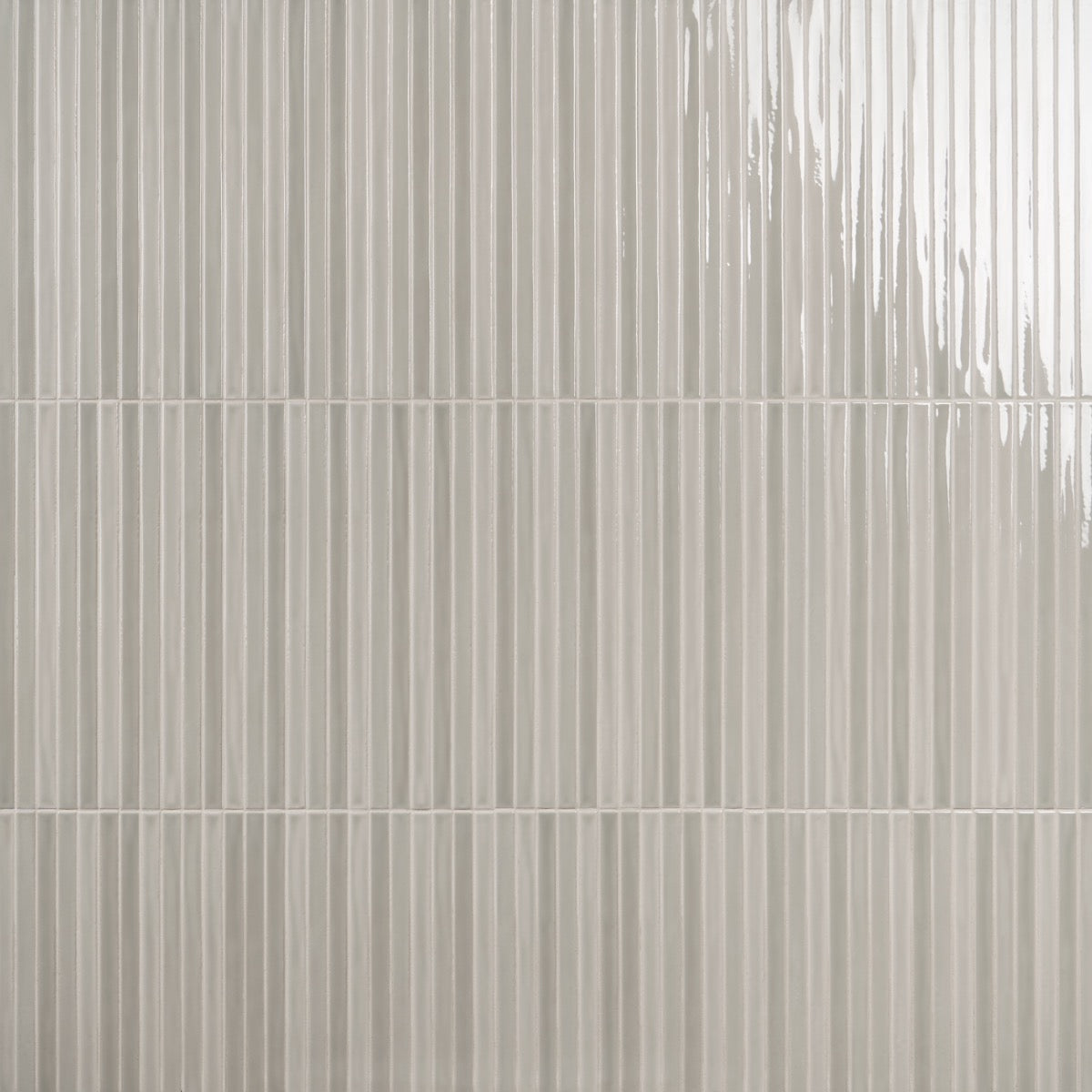 Kanbina Sage Gray 5x18 Glossy Ceramic Mosaic Tile
