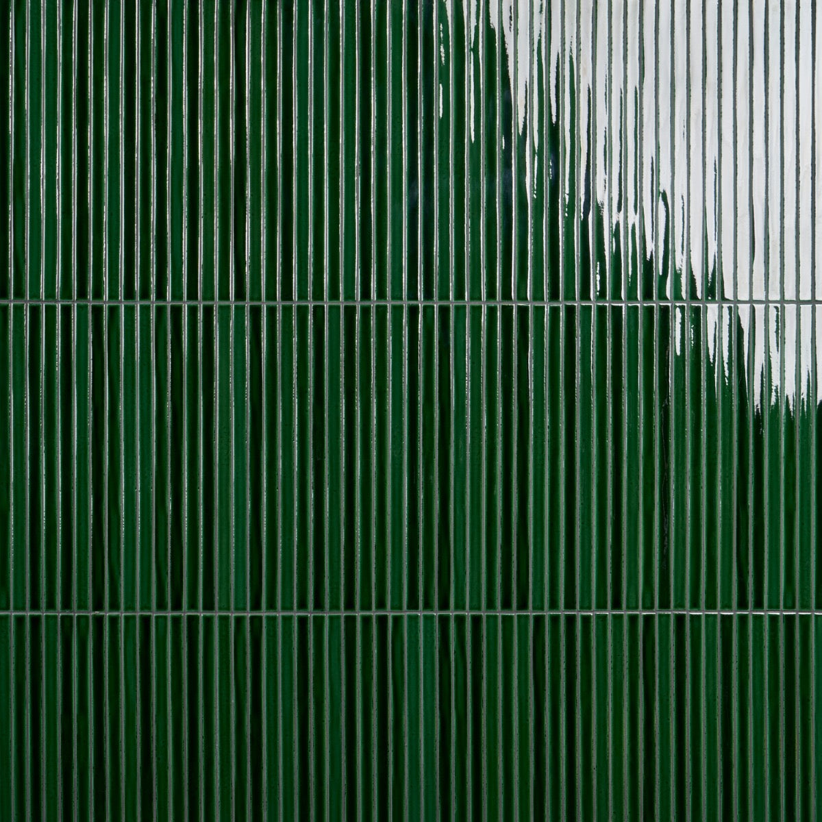 Kanbina Jungle Green 5x18 Crackled Glossy Ceramic Mosaic Tile