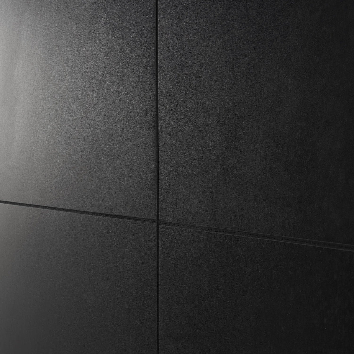 Lines Black Matte Porcelain Tile 24x24 - Lux Tile