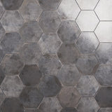 Kalay Antracite Gray 9" Hexagon Polished Porcelain Tile