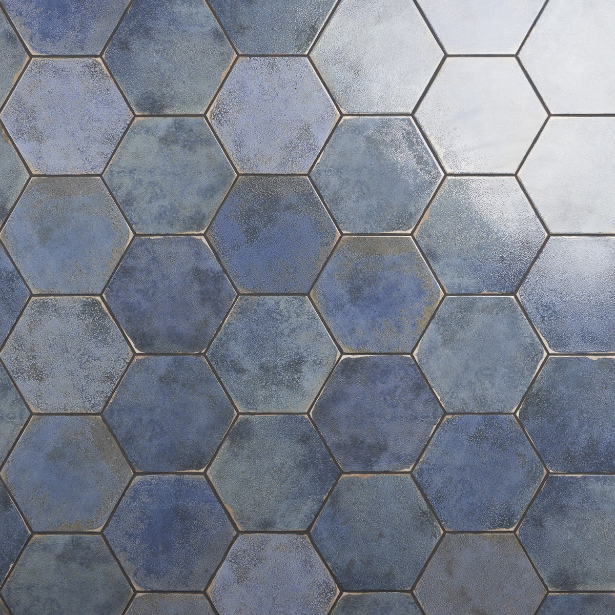 Kalay Blue 9" Hexagon Polished Porcelain Tile - Lux Tile