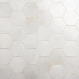 Kalay White 9" Hexagon Polished Porcelain Tile - Lux Tile