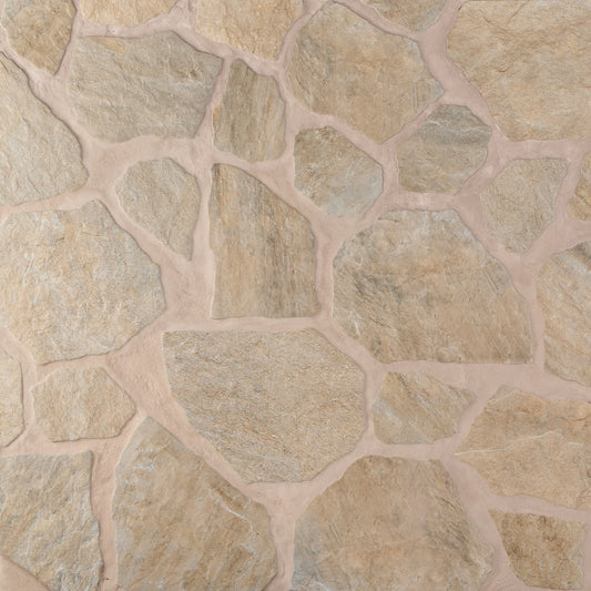 Pathstone Taupe Textured Matte Porcelain Flagstone Tile - Lux Tile