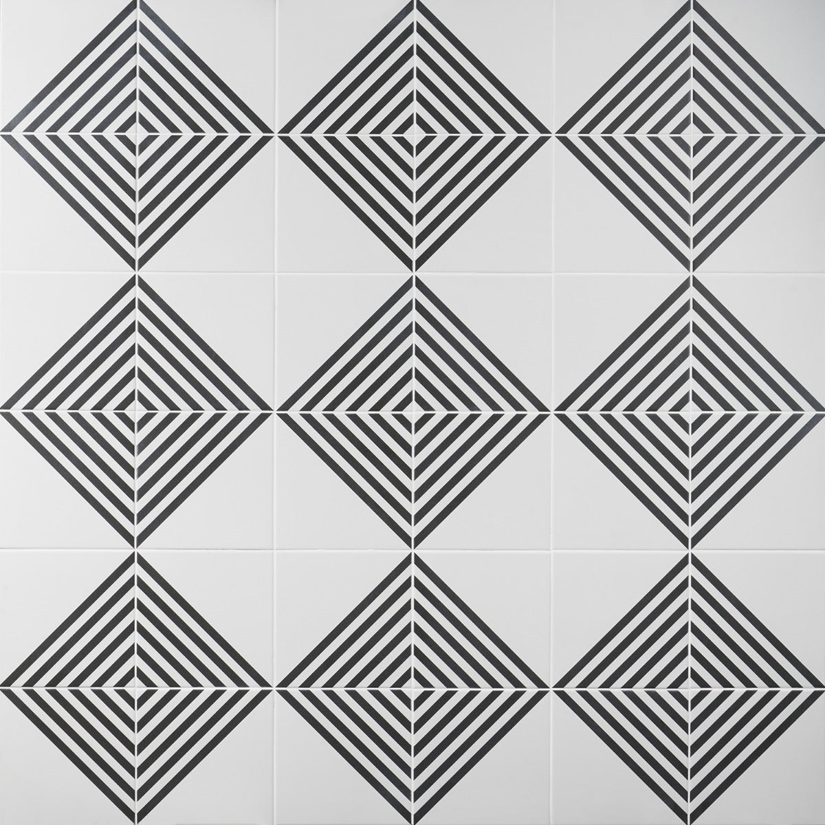 Lux Tile B2W Stripe Positive 8x8 Matte Porcelain Tile