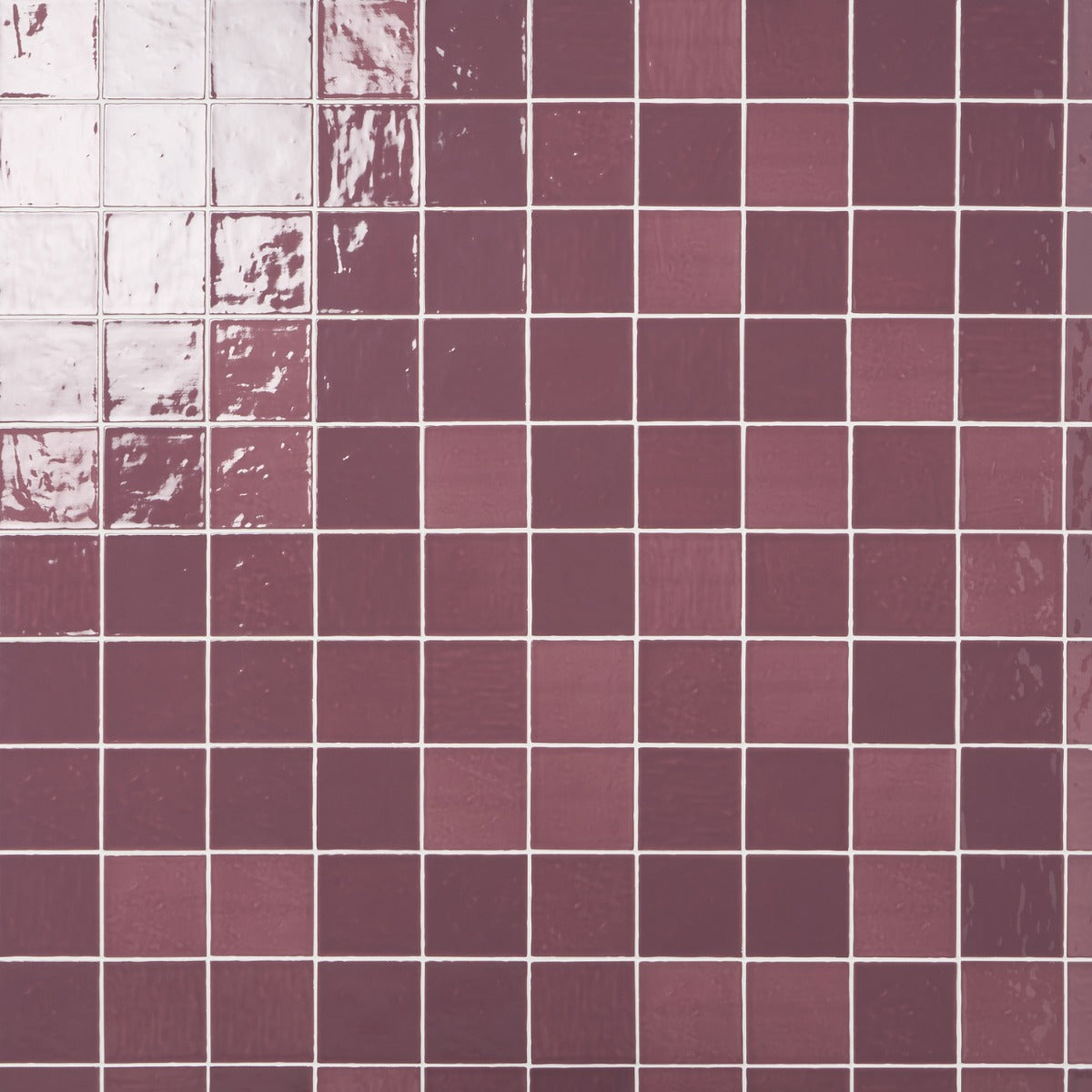 Mulberry Purple 4x4 Zellige Glossy Ceramic Tile by Lux Tile