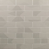 Lux Tile Enigma Gray Pearl 2x8 Textured Polished Ceramic Subway Tile