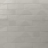 Tilebar Enigma Light Gray 2x8 Textured Polished Ceramic Subway Wall Tile