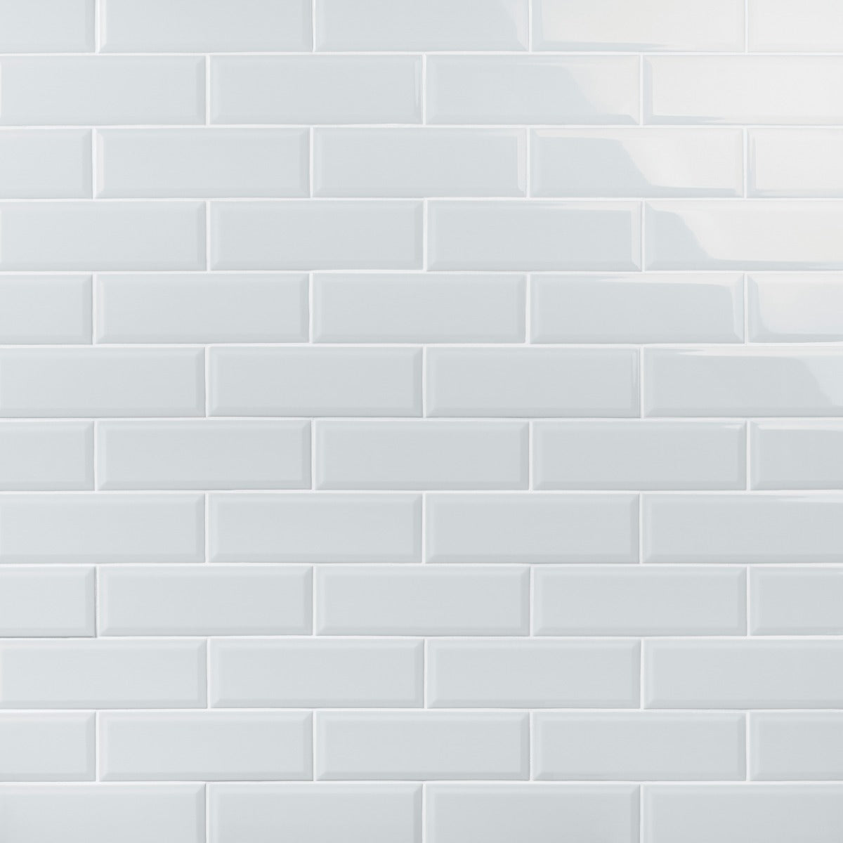 Lux Tile Rise Ice Blue 4x12 Beveled Glossy Ceramic Subway Tile