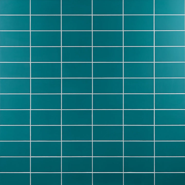 Stacy Garcia Maddox Teal Blue 4x8 Matte Ceramic Subway Wall Tile