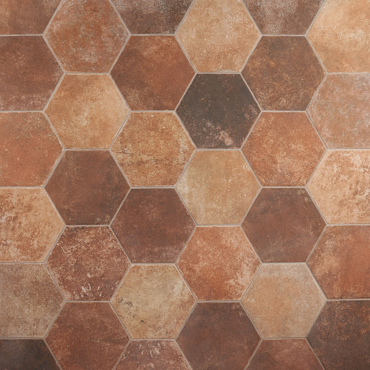 Lux Tile Terra Pompeii Marron 8" Hexagon Matte Porcelain Tile