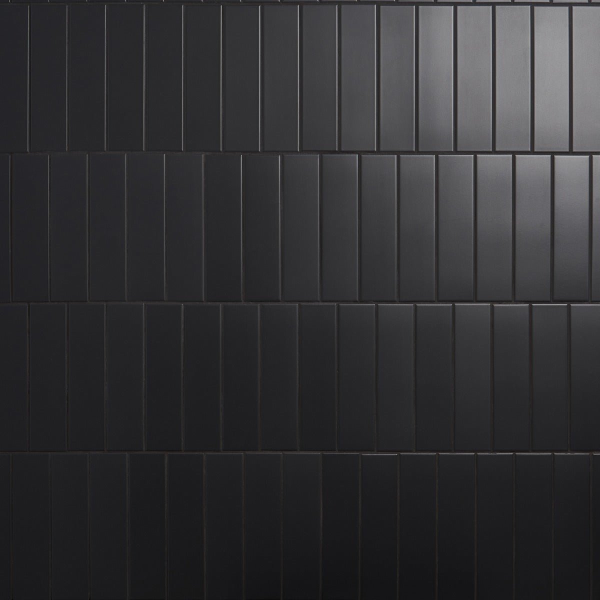 Roller Black Matte Porcelain Subway Tile - 3x11 Inch
